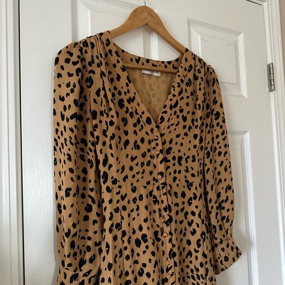 Nicholas Leopard Print Tie Front Silk Maxi Dress - Picture 2 of 10